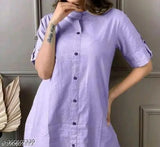 Purple Kantha Cotton Coord Set for Women, Indian hand-crafted purple kurta and palazzos for all ages, solid design