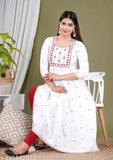 Rayon Naira cut embroidered kurta, three-quarter sleeves, printed pattern by Priya fashion for women's parties in India