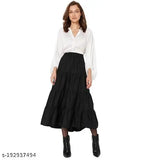 Rayon solid-color skirt for women, RHtrendy latest fashion piece with 37" waist, 39" length, and 42" hip size
