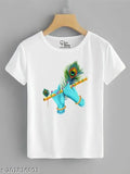 Krishna cotton blend t-shirt, printed with Lord Krishna image, short sleeves, size N available