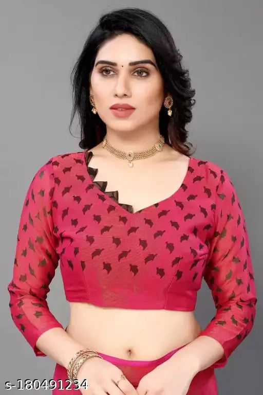 Multicolor chiffon Brasso sari with unstitched chiffon blouse, Indian fashion trend