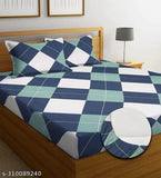 Cotton checked 360-degree elastic king size fitted bedsheet, ideal for double beds, enhances sleeping experience