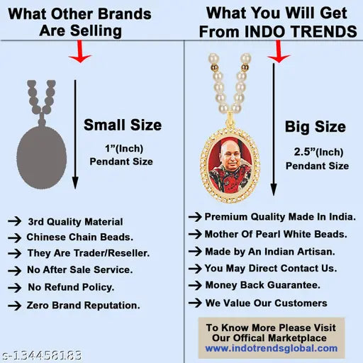 Handcrafted Guruji Swaroop Photo Car Hanging figurine, Indian religious idol from Indo Trends GR1008