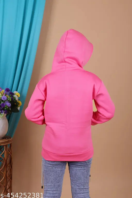 Wool hoodie set for girls, printed net design, long sleeves, regular quality, pool-colored, various sizes from 9-16 years old originating from India