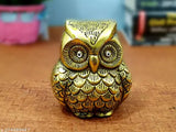 Metal owl table showpiece for home, office, and gifting purpose. Feng Shui decor with dimensions L-B-H-9x8.5x9cm from India