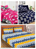 Disha Creations Double bed combo king size 90x90 bedsheets & 6 matching pillow covers