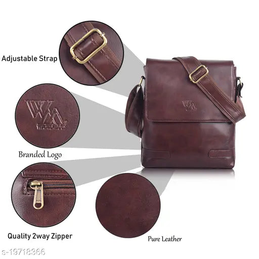 Leather shoulder bag with adjustable strap