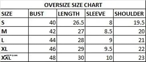 Cotton Printed Casual Wear Women Oversize tshirt