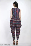 Sleeveless printed dhoti style jumpsuit in crepe fabric, women's fashion from India