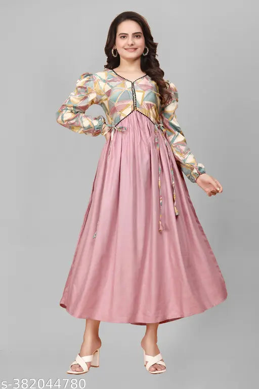 Kora muslin printed combo Aliyah Cut Netra, three-quarter sleeves women's Indian fashion