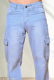 Sky blue denim baggy men's joggers