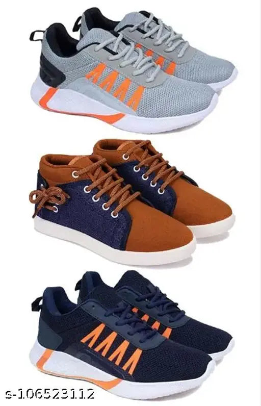 Multicolored sports shoes with laces for kids, suitable for running, walking, gym, trekking and hiking