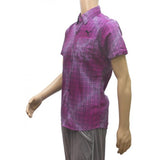 Violet cotton mix men's casual shirt (L), half sleeve – versatile wardrobe essential for everyday wear