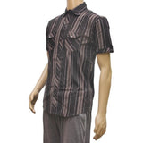 Black & grey poly men's casual shirts, regular fit with half sleeves for stylish workwear