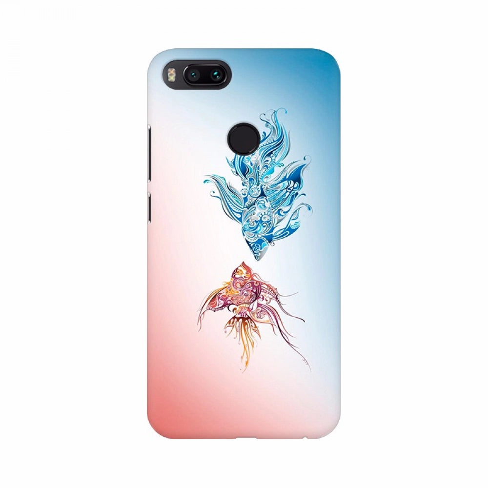 Two fish pattern layout mobile case cover - 100% new, high-quality, lightweight for all phone models protecting from scratches and bumps