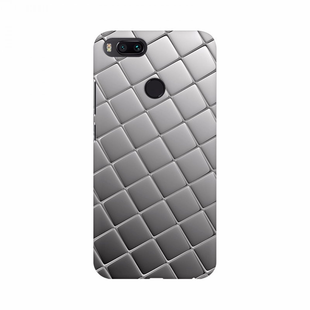 3D Gray chocolate cubes phone case - glossy, black, textured, plastic.