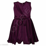 Purple cotton blend sleeveless A-line dress for girls, perfect for parties and special occasions. Made with Lycra for comfort and elegance. Size chart for best fit, origin India