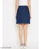 Sky blue denim skirt, casual style, women's fashion