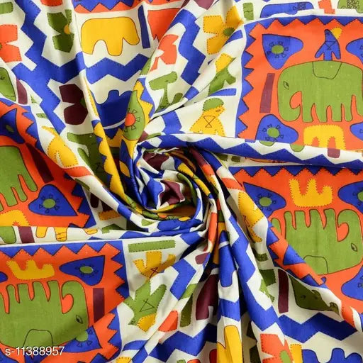 City Haathi Jaipuri Double Bed Bedsheet with 2 Pillow
