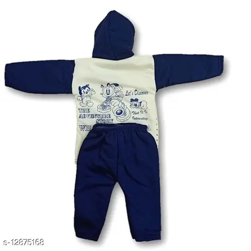 Advikavya baby woolen hoodies set: newborn boy/girl, long sleeves, printed pattern in traditional Indian style