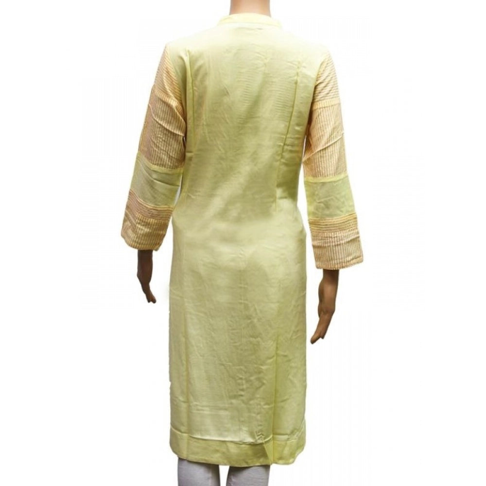 Lemon yellow rayon XL kurti, vibrant, breezy, and perfect for casual wear