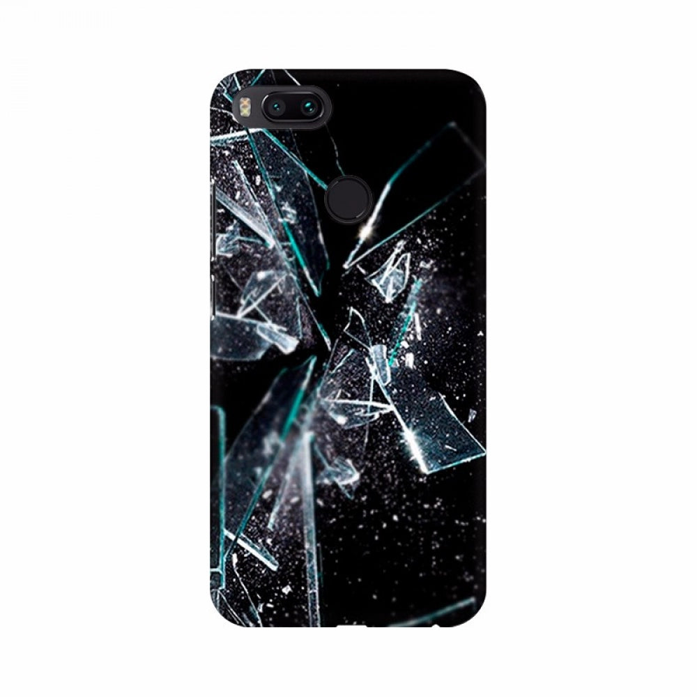 Broken white glass piece mobile case cover - 100% new, lightweight protection for all phones with shaped holes for access