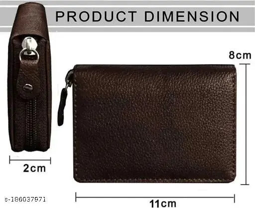 Premium faux leather wallet, 5-compartment ATMcard holder, solid design, men/women credit card holder (11cm x 8cm), Made in India