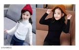 High neck wool kids sweater, solid pattern, premium Indian craftsmanship for baby fashion