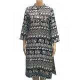 Black and white women's cotton kurtis with mandarin collars and 3/4 sleeves, length 47in breath 38in