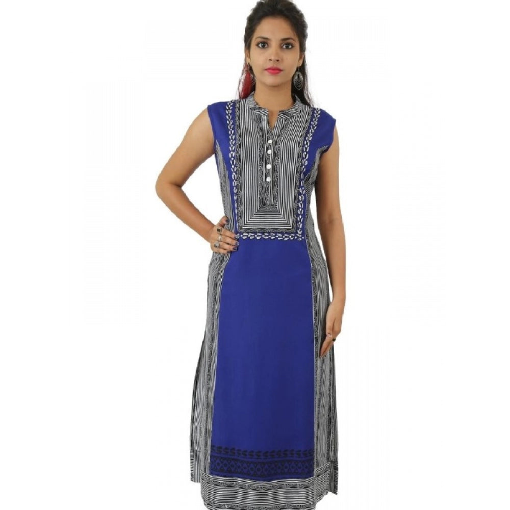 Black cotton mix kurti for women, breathable round-neck top with short sleeves