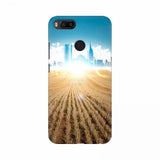 Blue 100% new mobile case with cityscape design, protects phone from scratches and bumps
