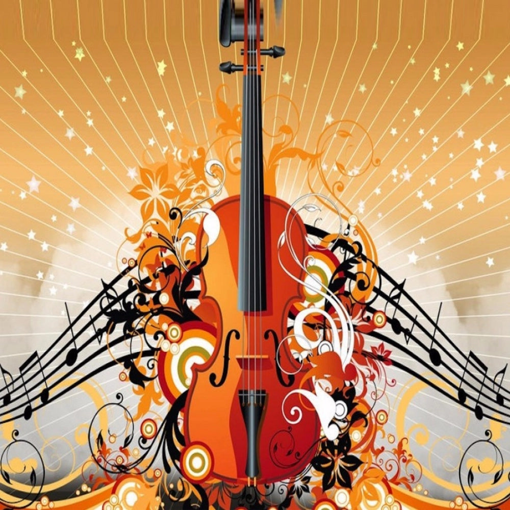 Orange color high-quality guitar mobile case cover, lightweight with special design for all phone models, protecting from scratches and bumps with accessible buttons, lens, and camera