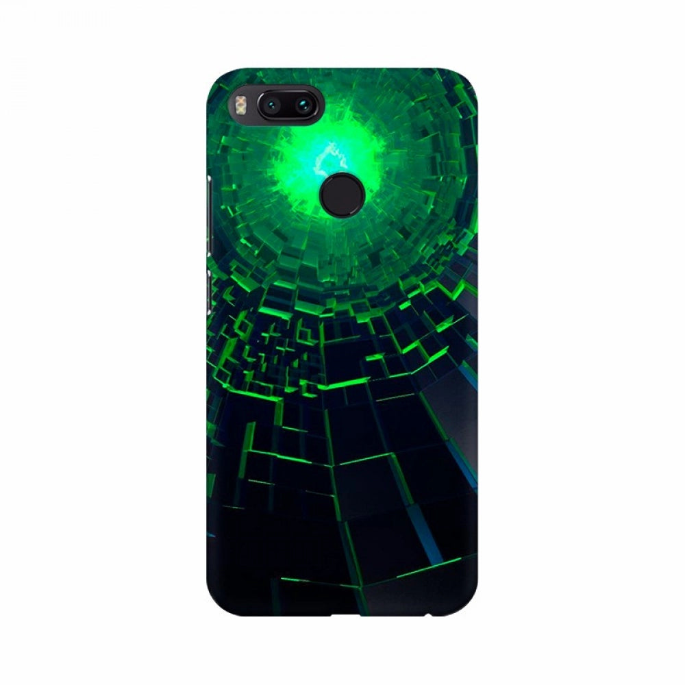 3D Green Mobile Case Cover: Futuristic, transparent case with neon green lines.