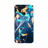 3D Slides Pieces Mobile Case Cover, blue & orange, plastic, geometric design.