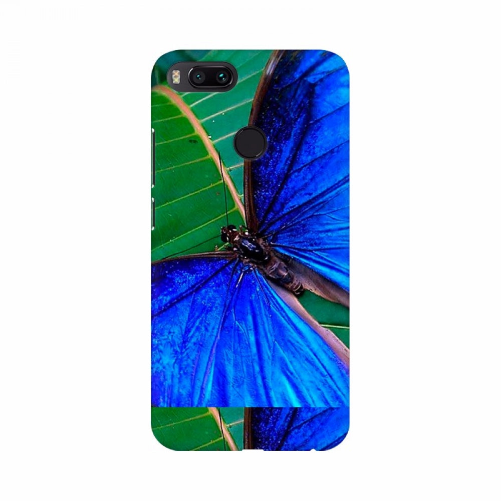 Blue butterfly mobile case, high-quality, lightweight, fits all phones, protects from scratches and bumps, with precise cutouts for buttons, lens, and camera
