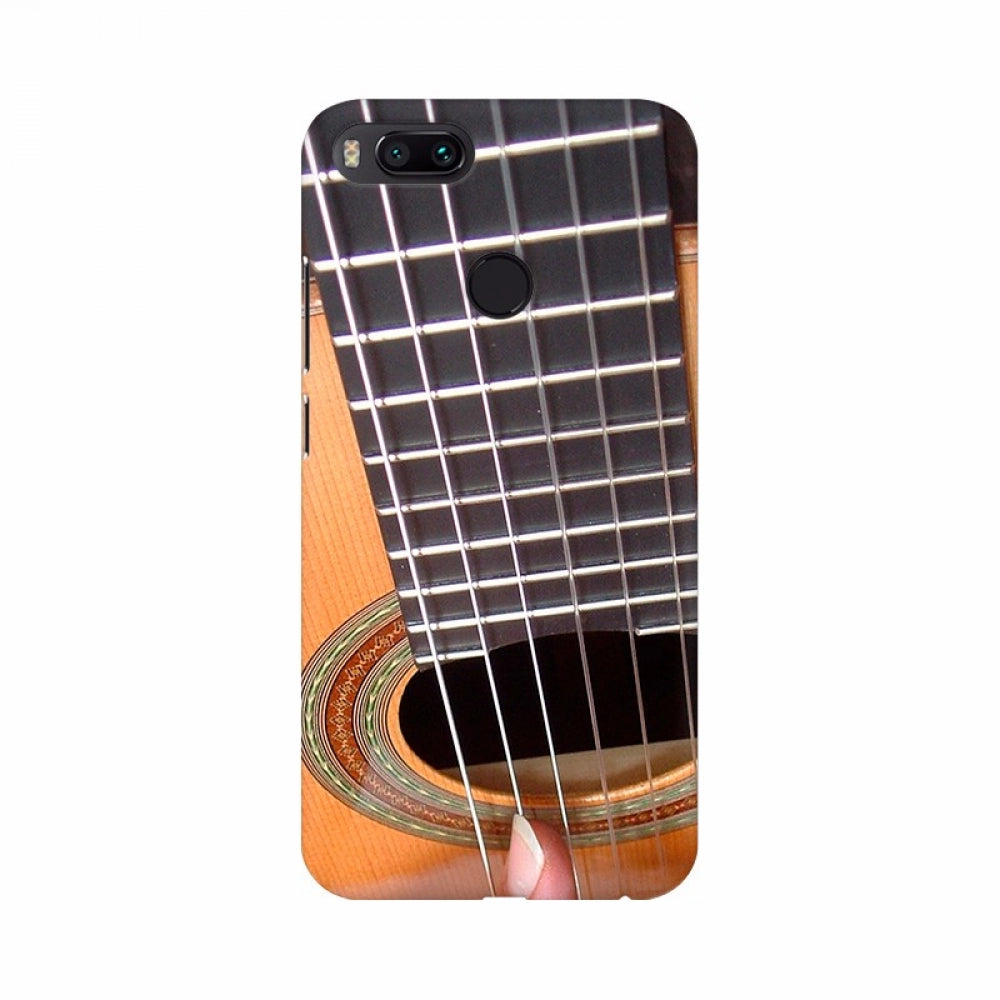 Orange color classic guitar string mobile case cover, lightweight and high-quality, suitable for all phone models, protecting from scratches and bumps with accessible buttons and camera holes