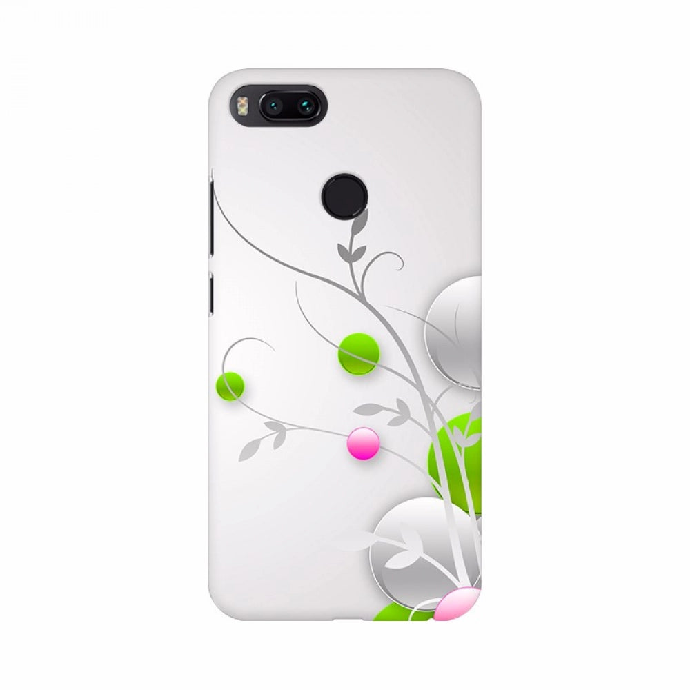 White floral phone case cover with pink and green accents, perfect for mobile protection.