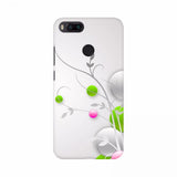White floral phone case cover with pink and green accents, perfect for mobile protection.