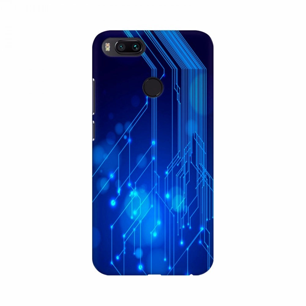 Blue color circuit mobile case, high-quality, lightweight, protects phone from scratches and bumps, compatible with all models, perfectly shaped holes for buttons, lens, and camera access