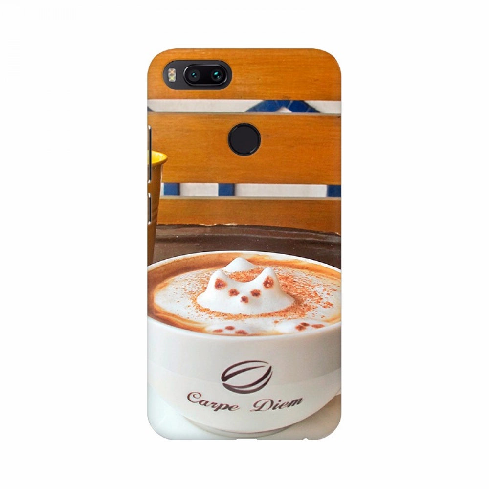 Cream coffee cup-themed mobile case cover for all phones, offering scratch protection with perfectly shaped holes for buttons and camera access