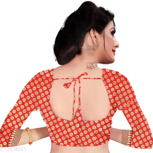 Vichitra silk saree with heavy lace border, free size, jacquard net blouse, Indian handloom