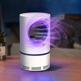 Plastic USB-powered suction mosquito trap with non-toxic UV LED light. Ideal for indoor/outdoor use, safe for baby nurseries and eco-friendly