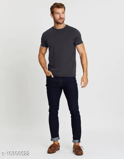 Esparto mens solid halfsleeve navy black grey & white t-shirt combo pack of 4 - Cotton short sleeve t-shirts in S, M, L, XL, XXL, made in India