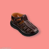 Kids brown sandals, fancy design, adjustable straps