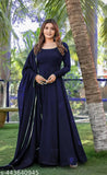 Georgette festival dress set with dupatta, long sleeves, solid pattern. Sizes: S (34/50/32/36), L (38/50/36/40). Indian handcrafted fashion