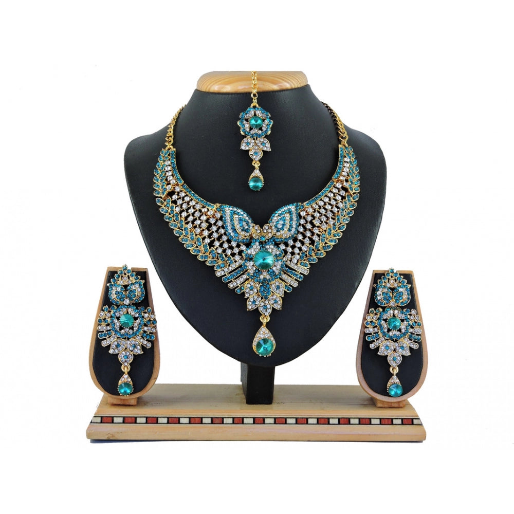 Women's turquoise alloy necklace set, elegant jewelry for special occasions