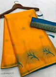 Chiffon SURYAM ladva design saree with dupion silk blouse, embroidered and net-patterned, single size, free Indian fashion accessory