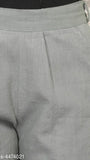 Grey cotton stretch trousers with side pockets