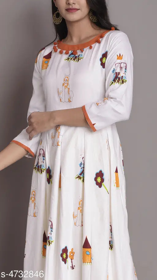 Rayon Vyomini Couturier printed kurti, sleeves included, M-38in to XXL-44in length up to 48in, Indian couture fashion