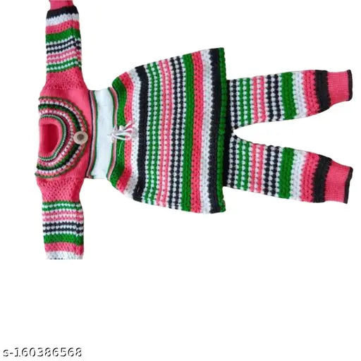 Striped wool baby sweater, long sleeves, 0-12 months, India